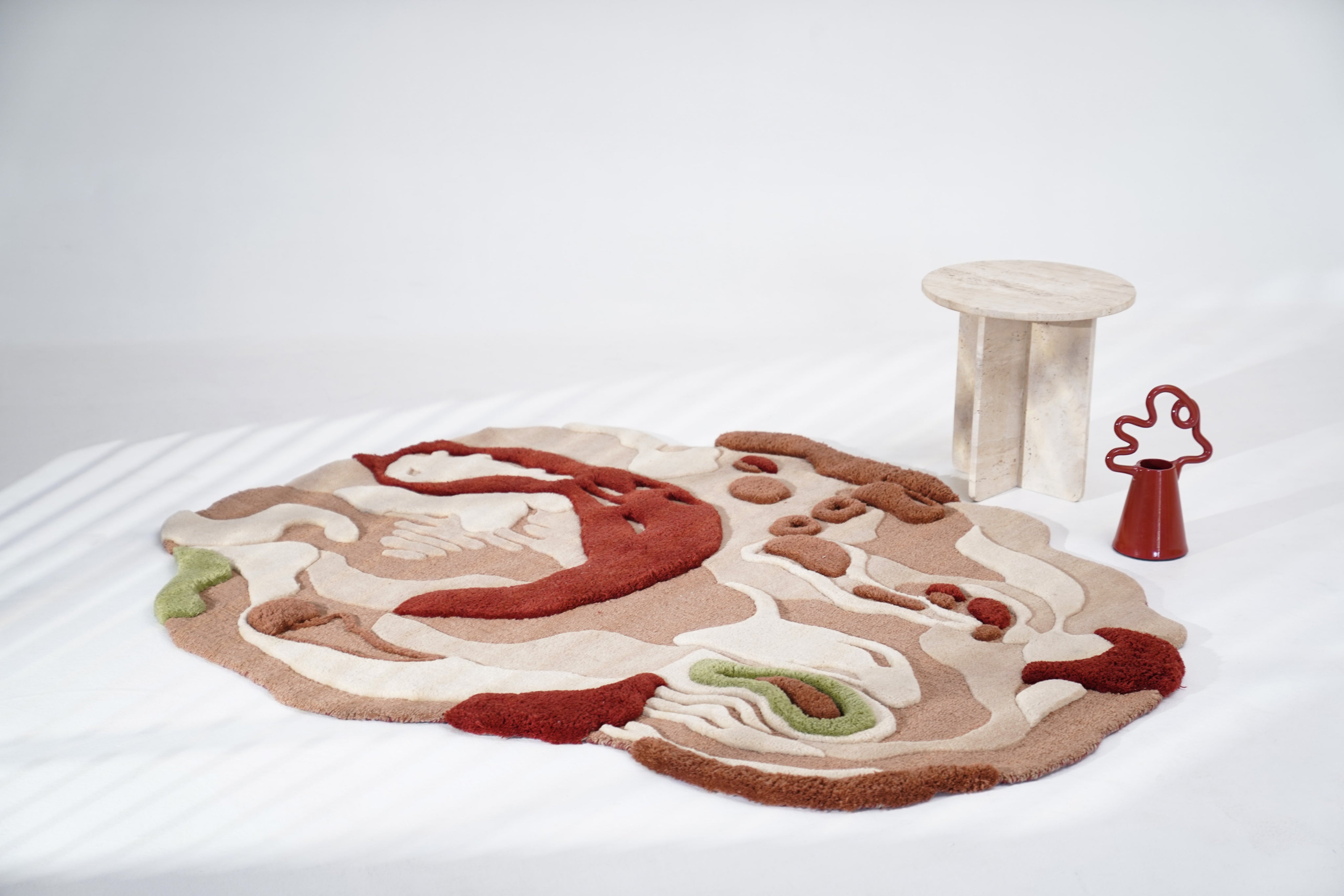 Amber Terrain textured rug featuring warm amber and clay tones, inspired by turmeric and cumin spice heaps.