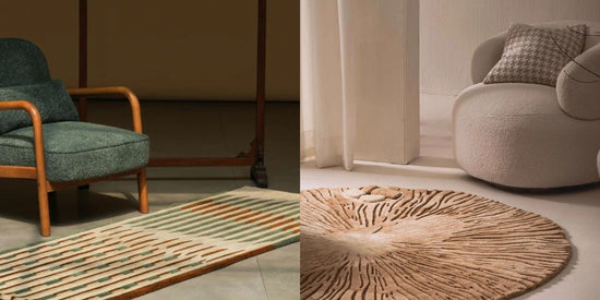 Integrated Rug System Combining Round & Rectangular Rugs| Dynamic Interior Layouts