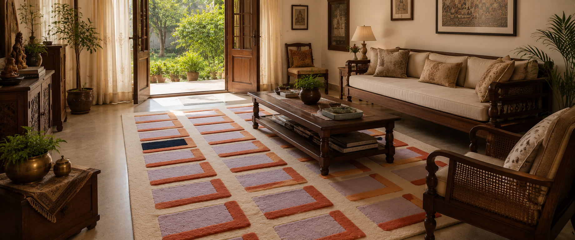 The Secret behind Beautiful Living Rooms Always Starts with the Perfect Rug