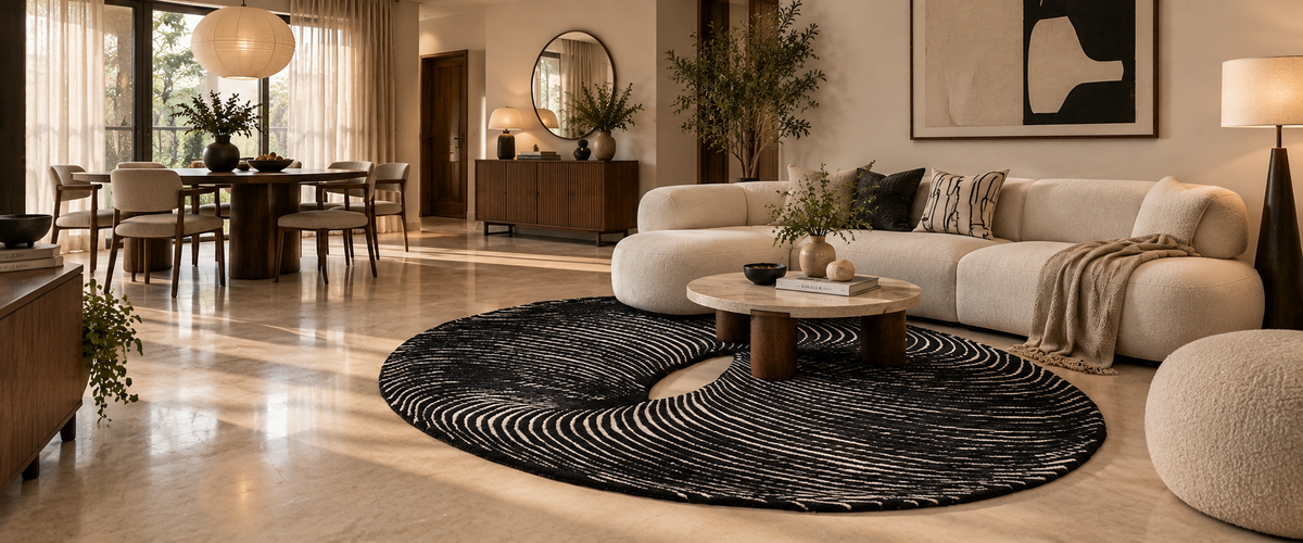 The Unexpected Interior Trend Bringing Round Rugs Back Into Focus