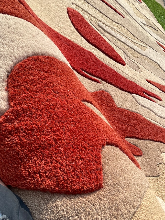 Close-up view of the All a Dream Rug showing the soft texture and high-low pile detail, hand-tufted with New Zealand wool.