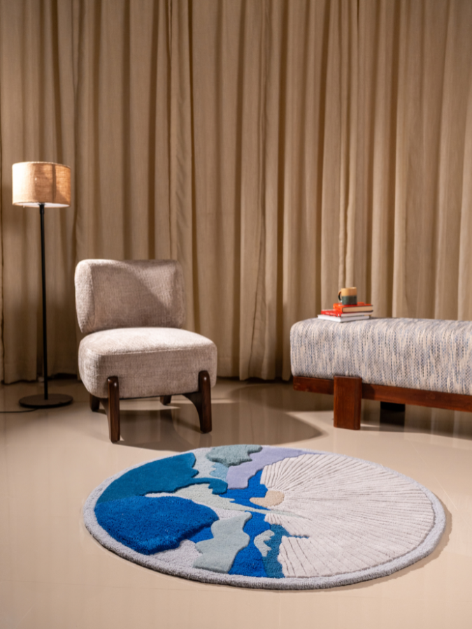 Cobalt Threads Rug