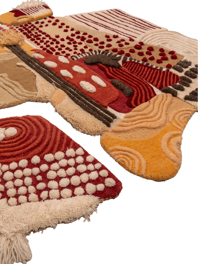 Modern living area wall rugs