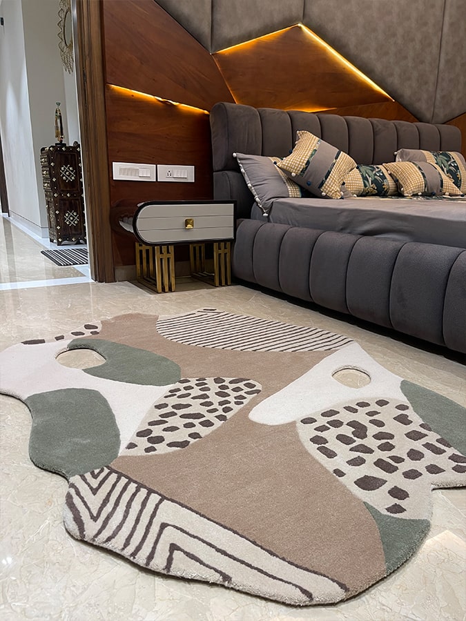 Stone Texture Rug Stone Quarry Rug: Earthy Tones for Serenity | Loops by LJ