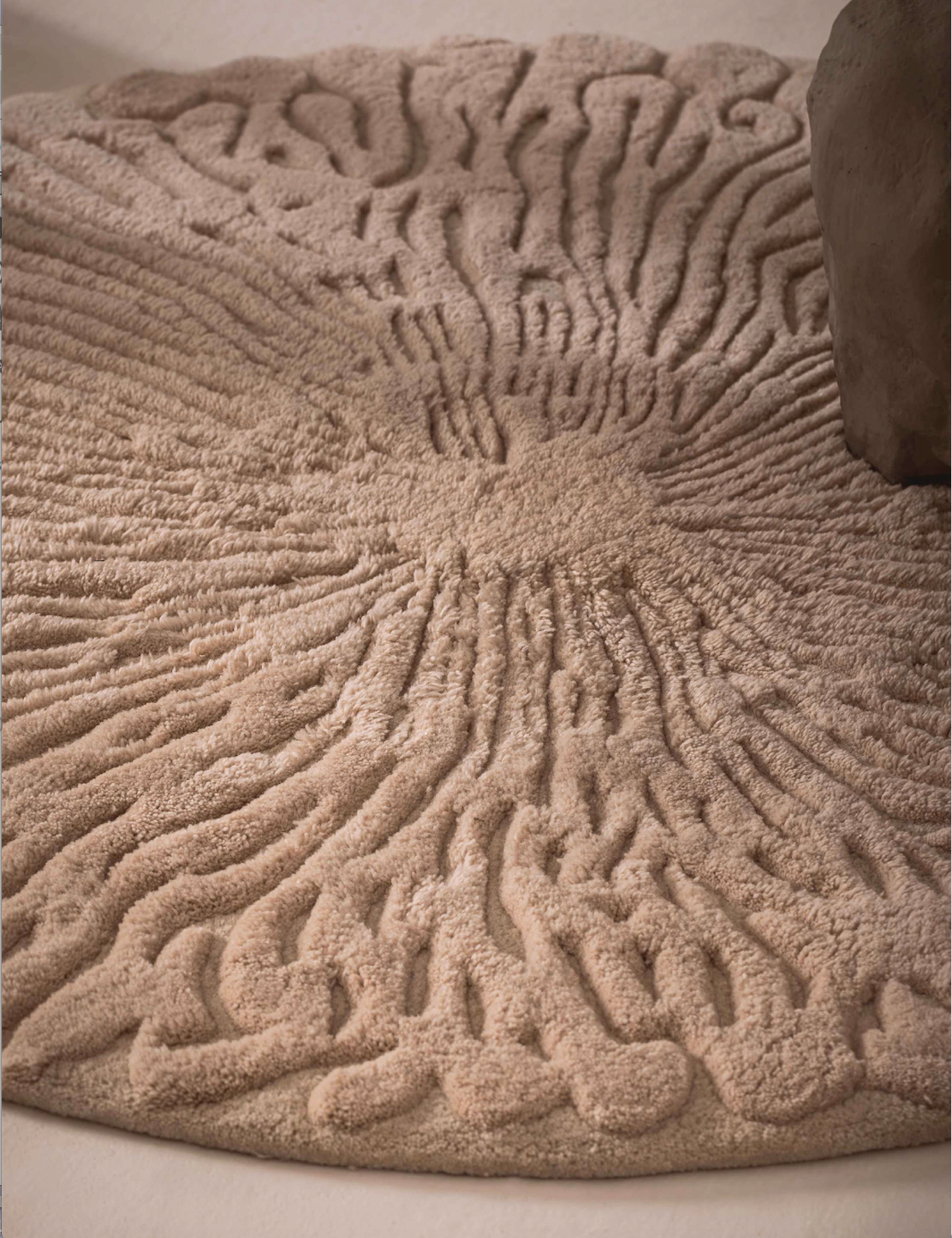 Hidden Grove Hand Tufted Rug in greens and browns inspired by a forest floor